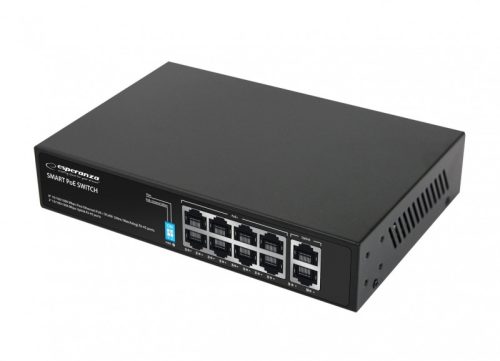 Esperanza 8 poe + 2 uplink port ethernet kapcsoló 10/100/1000 MATRIX