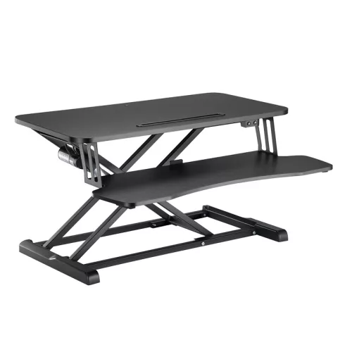 Logilink Ülő/álló asztali átalakító billentyűzet tálcával, 20 kg-ig, elektromosan állítható, fekete (EO0054)