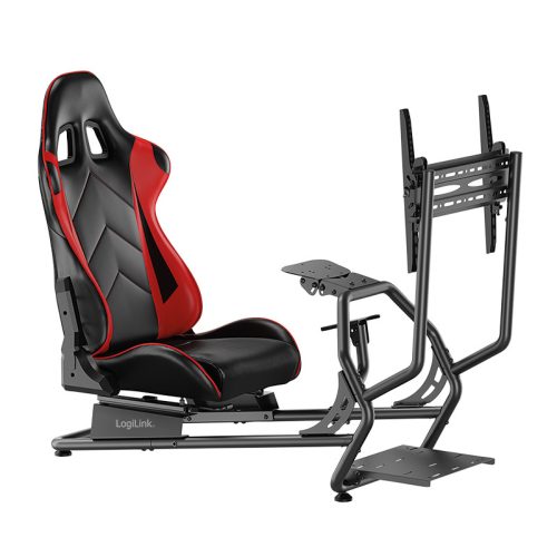 Logilink Racing-Simulatior Cockpit monitortartóval 32 50", fekete