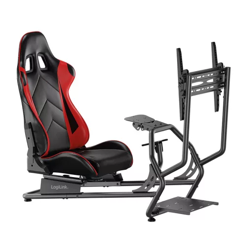 Logilink Racing-Simulatior Cockpit monitortartóval 32 50", fekete (EO0065)