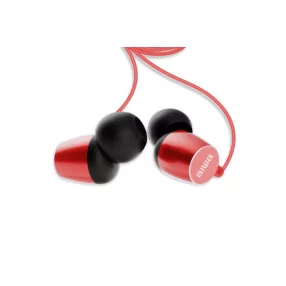   Aiwa ESTM-20RD dinamikus vezetékes fülhallgató mély basszussal és kristálytiszta hangzással, piros színben
