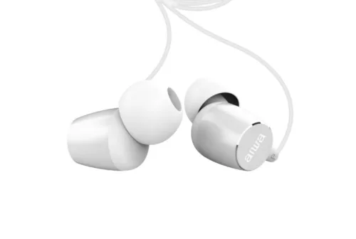 Aiwa ESTM-20WT dinamikus vezetékes fülhallgató mély basszussal és kristálytiszta hangzással, fehér színben