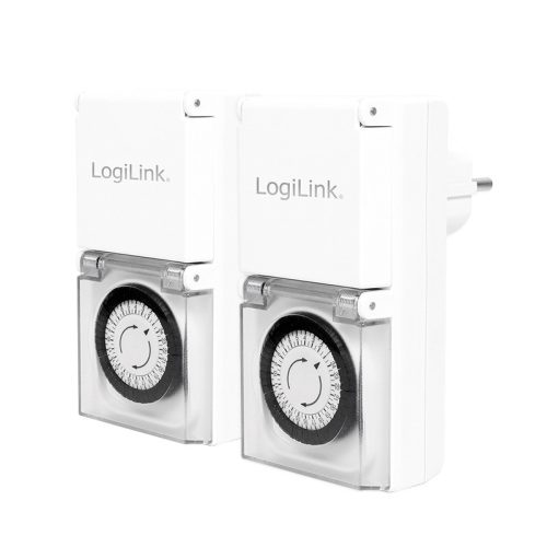 Logilink Mechanikus időkapcsoló, IP44, kültéri, 2 db