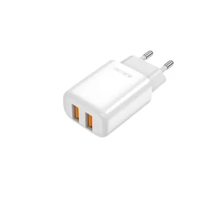  Jellico EU02 Hálózati töltő 2.4A 12W 2xUSB, Fehér