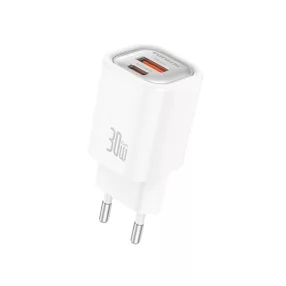   Foneng fali töltő EU71 PD 30W 1xUSB-C + 1xUSB QC3.0 + kábel USB-C - USB-C, fehér