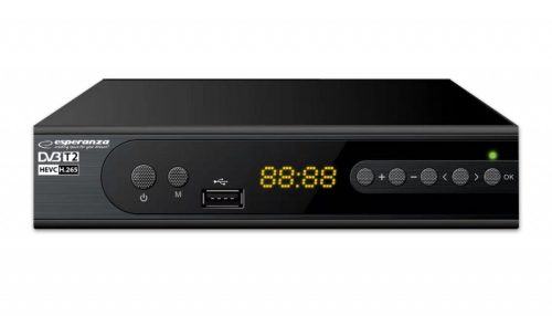 ESPERANZA DVB-T2 H.265/HEVC DIGITÁLIS FÖLDFELSZÍNI TV-VEVŐ EV106P