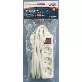   Well EXTS-3S3M-SW-WL HK3-3m Három férőhelyes földelt kapcsolós elosztó.