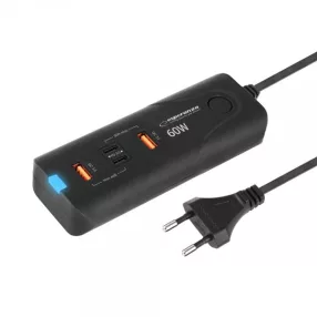  Esperanza gyorstöltő 60w 2x usb-c pd 30w / 2x usb-a qc 3.0 18w