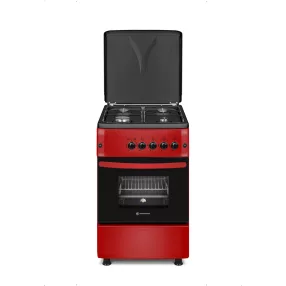   NOVACOOK PB-gáz üzemű gáztűzhely 4 égős 50x60 meggypiros (F5S40G2R LPG)