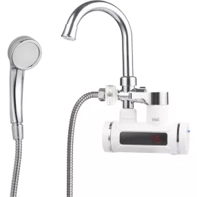   Well FCT-EL-RAINFALL-WL Elektromos átfolyós vízmelegítő csaptelep LCD kijelzővel, Falra szerelhető