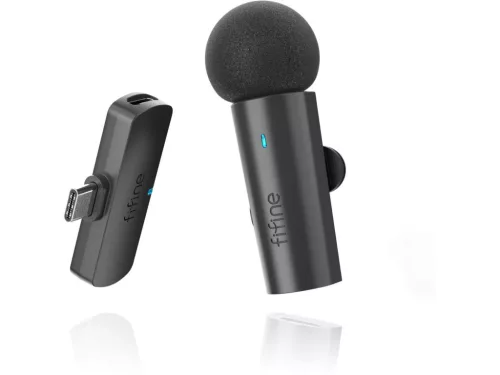 Fifine M6 Vezeték nélküli csíptetős mikrofon szett (15m hatótáv)[USB-C]