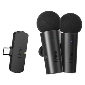   Fifine M8 Vezeték nélküli csíptetős mikrofon szett (15m hatótáv, 2db) [USB-C]