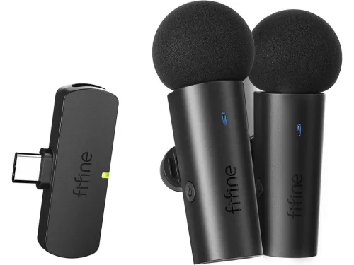 Fifine M8 Vezeték nélküli csíptetős mikrofon szett (15m hatótáv, 2db) [USB-C]