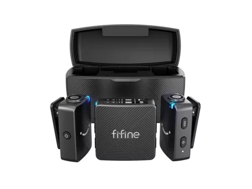 Fifine M9 Vezeték nélküli csíptetős mikrofon szett (USB-C, 15m hatótáv, 2db)