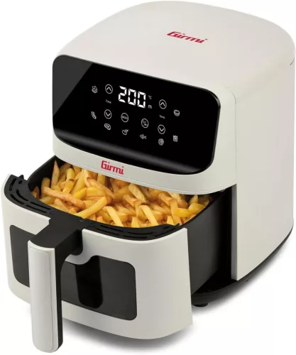 Girmi FG27 Ecofrit Lite forrólevegős sütő – 4.2 liter, 8 program, digitális kijelző, állítható hőmérséklet, Homok-bézs szín (FG2701)