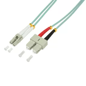   Logilink Fiber duplex patch kábel, OM3, 50/125 , LC-SC, aqua, 5 m (FP3LS05)