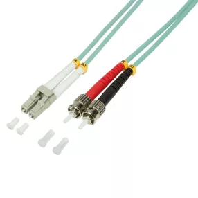   Logilink Fiber duplex patch kábel, OM3, 50/125 , LC-ST, aqua, 2 m (FP3LT02)