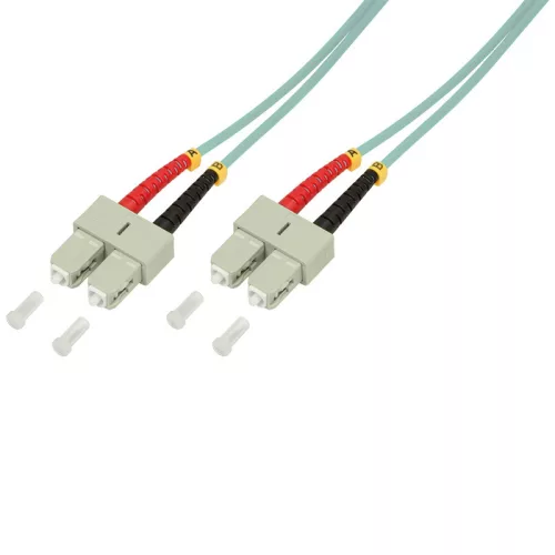 Logilink Fiber duplex patch kábel, OM3, 50/125 , SC-SC, aqua, 1 m (FP3SC01)