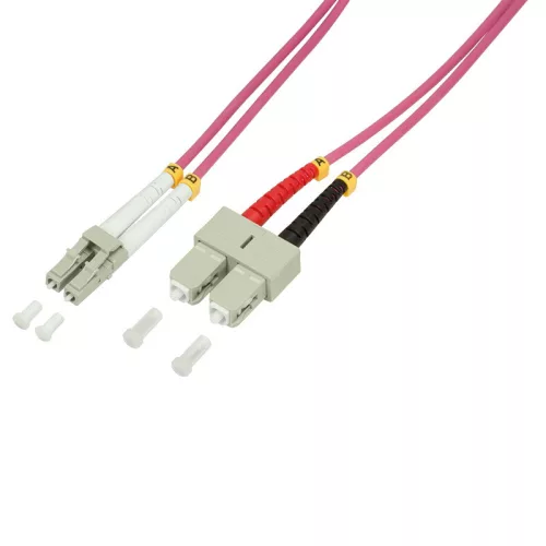 Logilink Fiber duplex patch kábel, OM4, 50/125 , LC-SC, lila, 10 m (FP4LS10)
