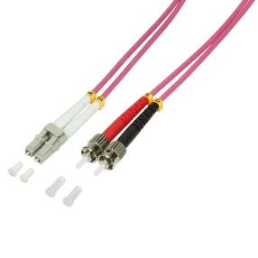  Logilink Fiber duplex patch kábel, OM4, 50/125 , LC-ST, lila, 1 m (FP4LT01)