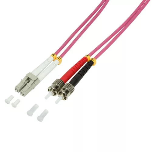 Logilink Fiber duplex patch kábel, OM4, 50/125 , LC-ST, lila, 2 m (FP4LT02)