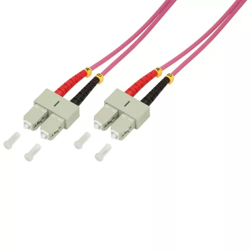 Logilink Fiber duplex patch kábel, OM4, 50/125 , SC-SC, lila, 2 m (FP4SC02)