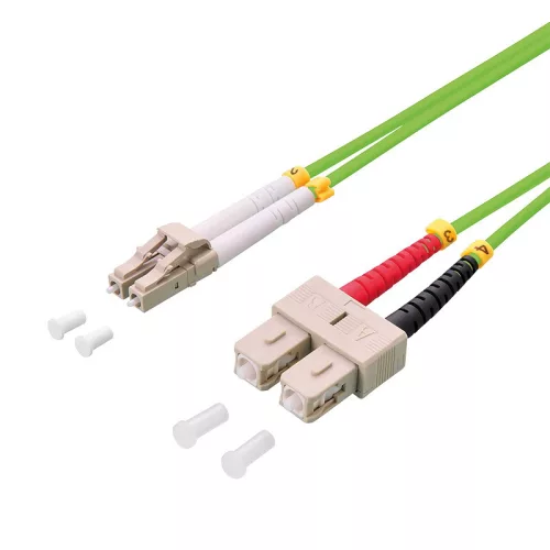 Logilink Fiber duplex patch kábel, OM5, 50/125 , LC-SC, lime zöld, 7,5 m (FP5LS07)