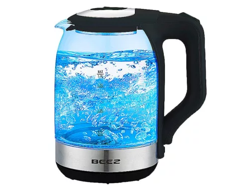 BEEZ WK-300 VÍZFORRALÓ ÜVEG KÉK LED VILÁGÍTÁSSAL 1.7L / 2000W