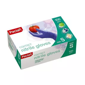   PACLAN NITRIL GUMIKESZTYŰ - S-ES MÉRET 100DB/DOBOZ (LATEX ÉS PÚDERMENTES.)