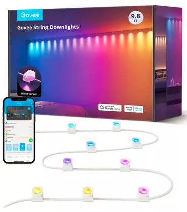 Govee RGBIC LED szalag 3 méter,15 leddel, intelligens spotokkal Govee String Downlights, Wi-Fi, Zene szinkronizálás