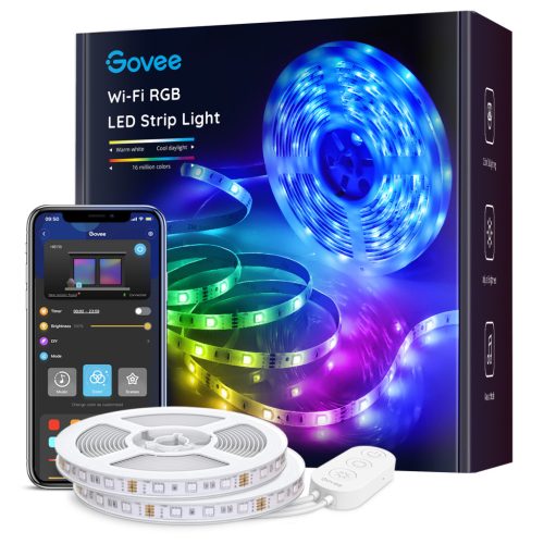 Govee RGB Smart Wi-Fi + Bluetooth LED szalagfények (10 m) [A energiaosztály], GOVH6110