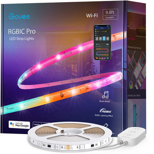 Govee Wi-Fi RGBIC fejlett IC chipekkel ellátott  LED Szalag (3 méter) Hang + Wi-Fi + Bluetooth vezérléssel, GOVH619Z