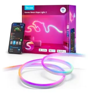 Govee 3 méter Neon előre telepített szalagfény Hang + Wifi + Bluetooth vezérlésel  (Matter, Homekit, Google, Alexa, Smarthings), GOVH61D3