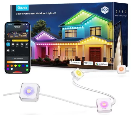 Govee állandó kültéri világítófüzér (30M) Fehér  Wifi + Bluetooth vezérléssel, GOVH705E