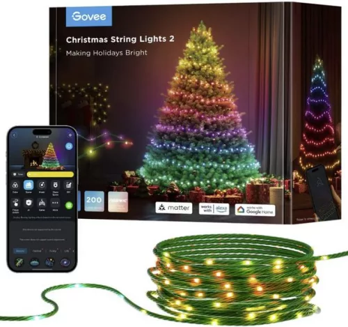 Govee RGBIC Smart kültéri - IP65 - fényfüzér 2S -  Matter APP + Wifi + Bluetooth vezérléssel, GOVH80C4
