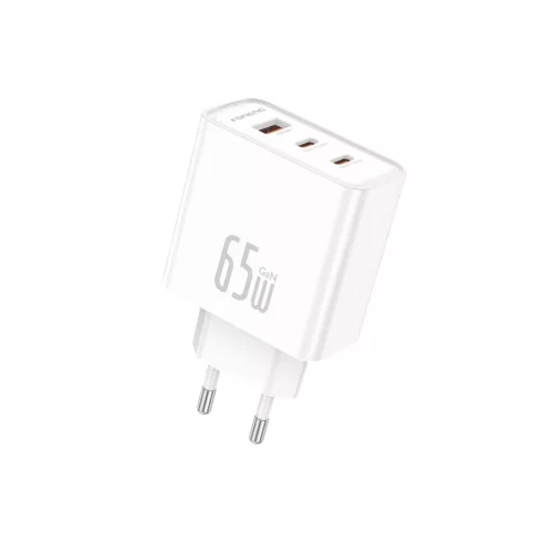 Foneng falitöltő Gan50-EU GaN PD 65W 2xUSB-C + 1xUSB QC3.0, fehér