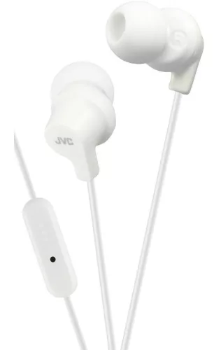 JVC HA-FR15W utcai fülhallgató headset funkcióval, fehér, 9mm neodímium meghajtóval, 1,2m kábellel