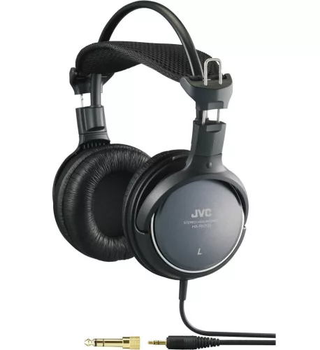 JVC HA-RX700 zárt sztereó fejhallgató 50 mm-es meghajtókkal, 3,5 m-es kábellel és 6,3 mm-es adapterrel