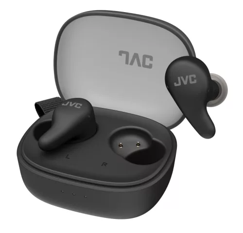 JVC HA-A23T-B True Wireless zajszűrős Bluetooth fülhallgató fekete, IPX4, 26 óra üzemidő, JVC Gumy sorozat