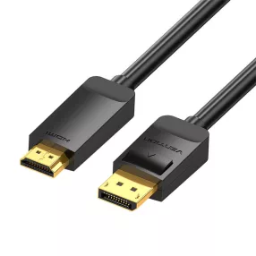  Vention HAGBI Displayport 1.2 - HDMI 1.4, 3m (fekete), kábel