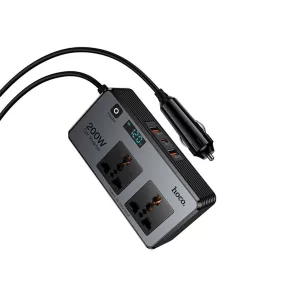   Hoco Z66 Okos, kettős autós inverteres töltő 2 öngyújtó porttal, max. 200W PD66W/1C2A fekete