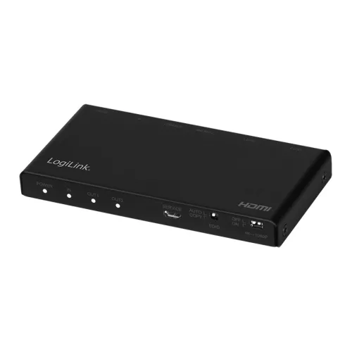 Logilink HDMI elosztó 1x2 port, 4K/60 Hz, HDCP, EDID, hangkivonat (HD0034)