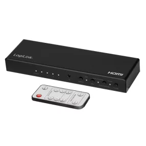   Logilink HDMI kapcsoló, 4x1 port, 4K/60 Hz, HDCP, HDR, ARC, hangkivonat, RC (HD0046)