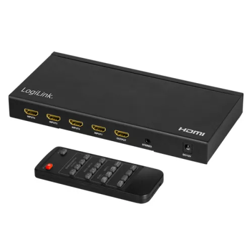 Logilink HDMI kapcsoló, 4x1 port, multiviewer, 4K/30 Hz, skálázó, RC (HD0053)