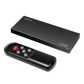   Logilink HDMI kapcsoló, 5x1 port, 4K/60 Hz, HDCP, HDR, CEC, RC, fém (HD0060)