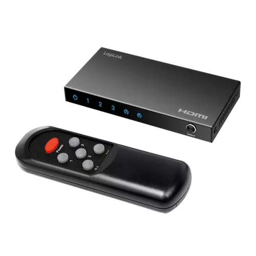 Logilink HDMI kapcsoló, 3x1 port, 4K/60 Hz, HDCP, HDR, CEC, RC (HD0062)