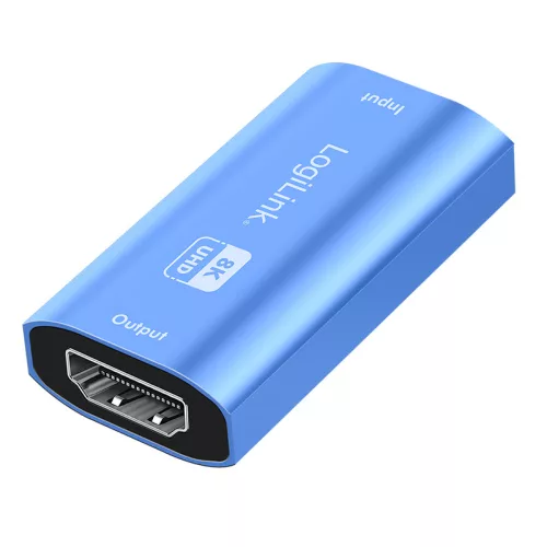 Logilink HDMI repeater, 20m, 8K/60Hz, HDCP 2.3, Alu, kék (HD0064)