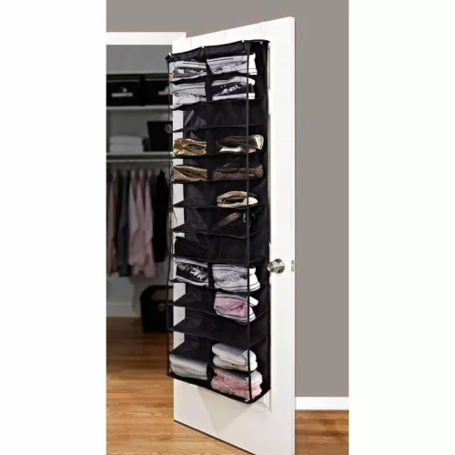 Timeless Home Ajtóra szerelhető cipőtároló-fekete (HOP1000102-1)