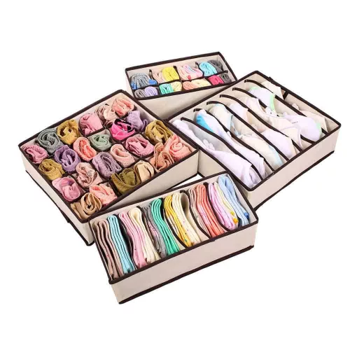 Timeless Home 4 részes tárolódoboz szett-bézs (HOP1000367-1)