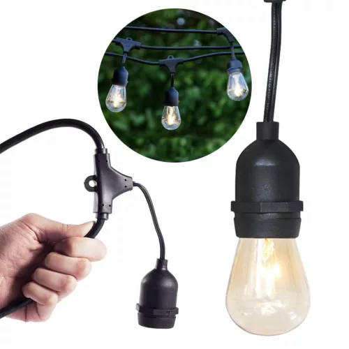 Timeless Garden Vízálló dekor égősor, 15 db E27 LED lámpával, 14,6 m, melegfehér (HOP1000933-1)